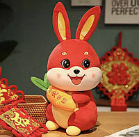 Іграшка Кролик Талісман із мішечком грошей на 2023 рік у Китайському стилі для захисту та процвітання дому 27 см