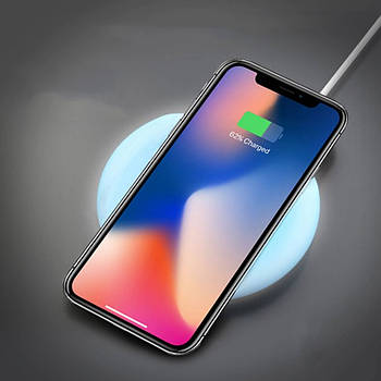 Бездротова зарядка з підсвіткою 7 кольорів, 10W, AWEI W7 + WIRELESS CHARGE / Бездротовий зарядний пристрій