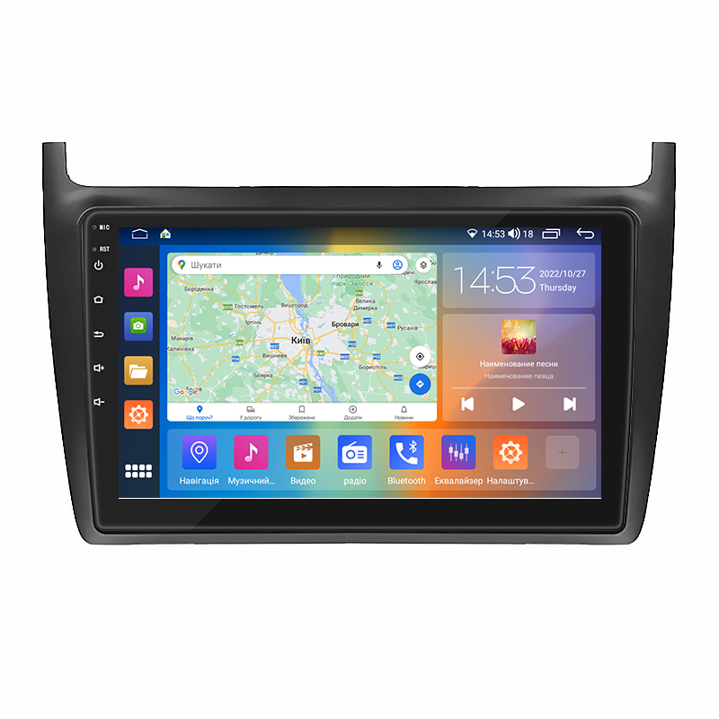 Штатна магнітола 9" Lesko для Volkswagen Polo V 2009-2015 4/64 Gb CarPlay 4G Wi-Fi GPS Prime IPS Вольксваг 4 шт.