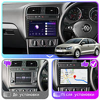 Штатна магнітола 9" Lesko для Volkswagen Polo V 2009-2015 4/64 Gb CarPlay 4G Wi-Fi GPS Prime IPS Вольксваг 4 шт., фото 3