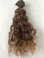 Волосся для ляльок "Хвиля", 25 см/1м, Омбре Жжена Карамель, No33T22