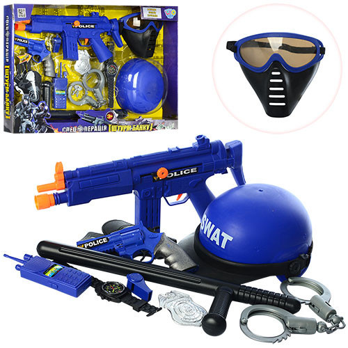 Дитячий набір Поліція 33540 із каскою та пістолетом Limo Toy, Ігровий набір поліцейського для хлопчиків від 4 років