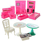 Двоповерховий будиночок для ляльок 6980, Дитячий розкладний ляльковий будиночок із ляльками та меблями, для дівчаток 3 роки, фото 3