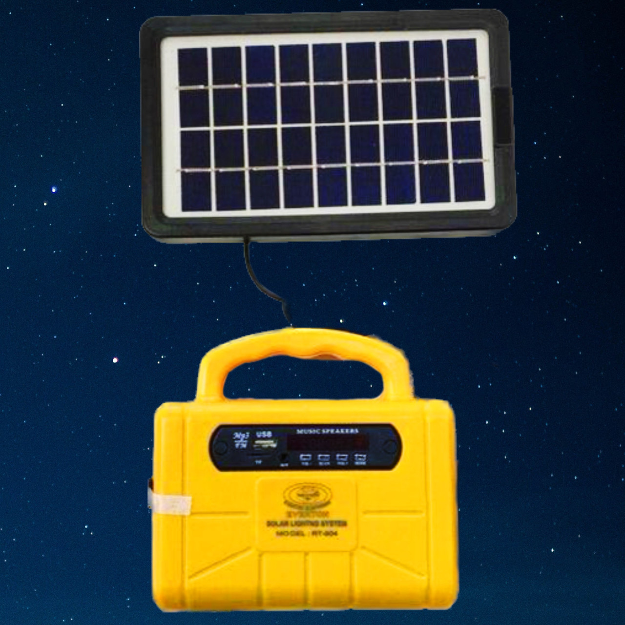 СОННІЧНА СТАНЦІЯ ПАНЕЛЬ РАДІО, ФОНАРІК ОСВІТЛЕННЯ SOLAR Light POWERED RT-904, фото 1
