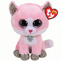 Детская игрушка мягкая TY Beanie Boo's 36366 Розовый котенок"FIONA" 15см, 36366