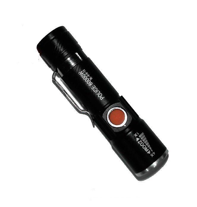 Ліхтарик тактичний Police BL-616-T6 Led USB black на акумуляторі світлодіодний