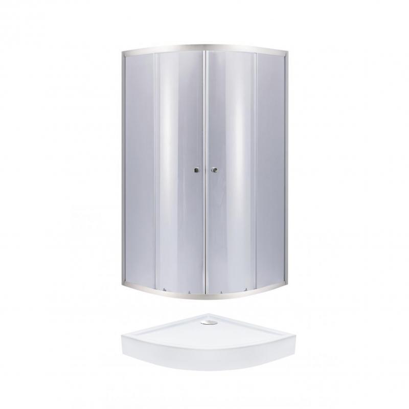 Душова кабіна 80x80 см Lidz Latwa, скло матове Frost 4 мм + низький піддон Qtap Robin