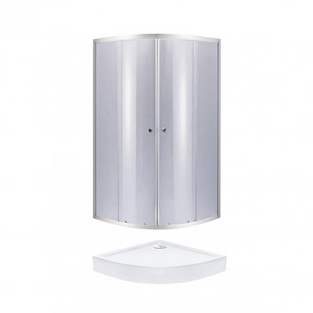 Душова кабіна 80x80 см Lidz Latwa, скло матове Frost 4 мм + низький піддон Qtap Robin, фото 1