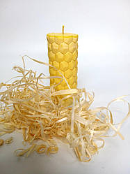 Свічка  "Медові соти" з соєвого воску, крафтова, Декоративна свічка подарунок новорічний