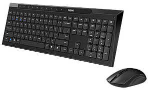 Комплект клавіатура + миша бездротова USB + Bluetooth Rapoo 8210M Wireless Black чорна#