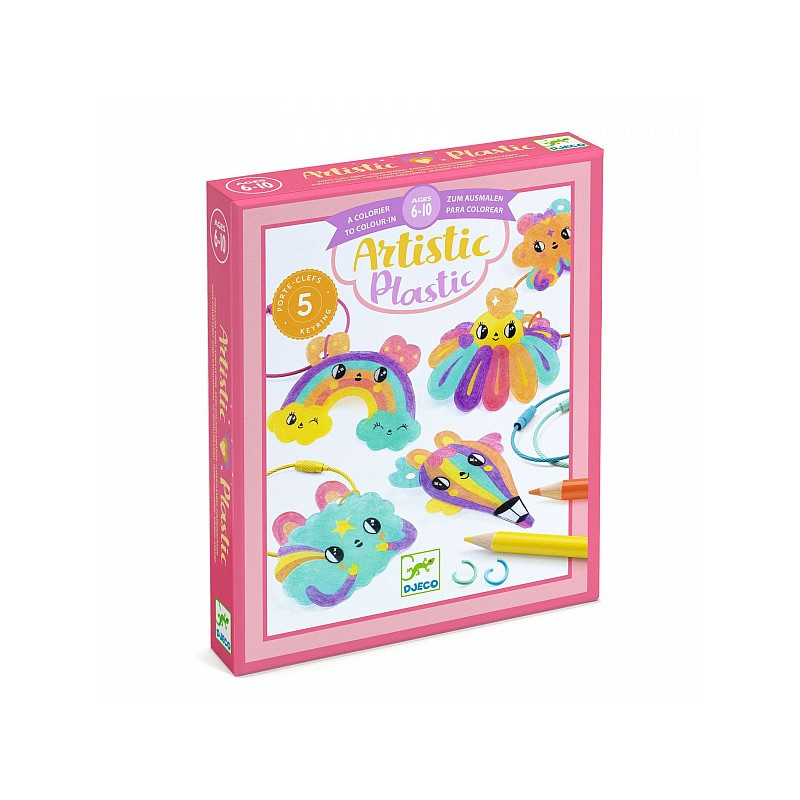 Художній комплект для створення брелків Djeco Artistic Plastic Каваї DJ09487