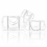 Маленька прозора сумка в пологовий будинок розмір 31х21х14 міцна і містка біла, 002Б, фото 2