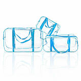 Блакитна прозора сумка в пологовий будинок середня розмір 50х23х32 міцна і містка, 003Г, фото 2