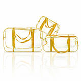 Прозора середня сумка в пологовий будинок жовта розмір 50х23х32 міцна і містка, 003Ж, фото 2