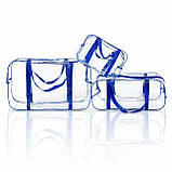 Синя сумка в пологовий будинок велика прозора розмір 55х34х18 міцна і містка, 004С, фото 2