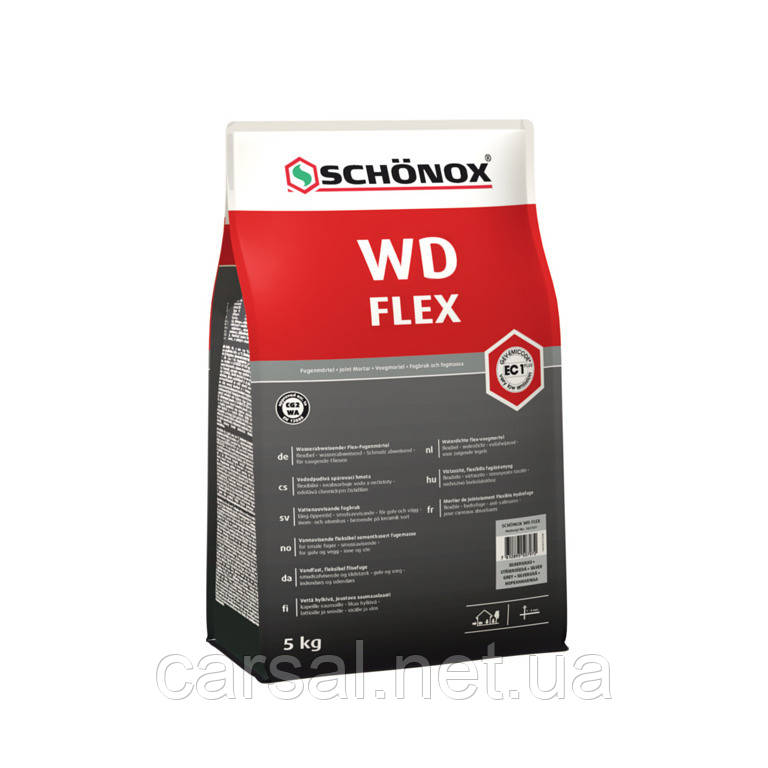 Еластична затирка для плитки SCHÖNOX WD FLEX (сріблено сірий)