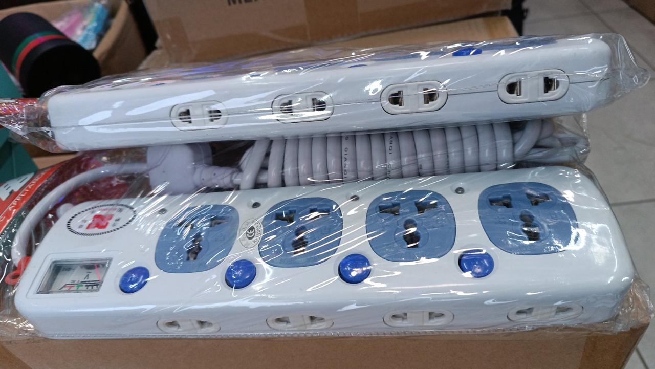 Подовжувач мережевий фільтр на 4 розеки та 2 метри, 2500 Вт EU plug