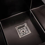 Кухонна мийка Platinum Handmade 5050 PVD HSBB квадратний сифон 3.0/1.0, фото 7