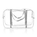 Набір з трьох прозорих сумок в пологовий будинок різних розмірів світло-сірі міцні місткі, 001СС, фото 2