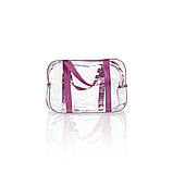 Набір прозорих сумок у пологовий будинок різних розмірів міцні місткі бордові, 001БР, фото 4