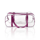 Набір прозорих сумок у пологовий будинок різних розмірів міцні місткі бордові, 001БР, фото 3