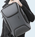 Рюкзак міський Bange BG-7267 USB-роз'єм вологостійкий дорожний для ноутбука 15,6 колір сірий 25л, фото 4