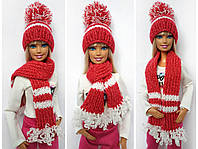Одежда для кукол Барби - шапка и шарфик