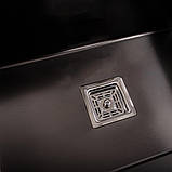 Кухонна мийка Platinum Handmade 6050 PVD HSB чорна квадратний сифон 3,0/1,0, фото 5