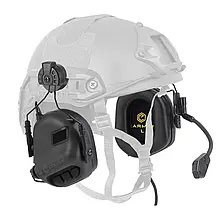 Активні навушники Earmor M32H для стрільби, тактичні, захисні з кріпленням на шолом і мікрофоном — Чорний