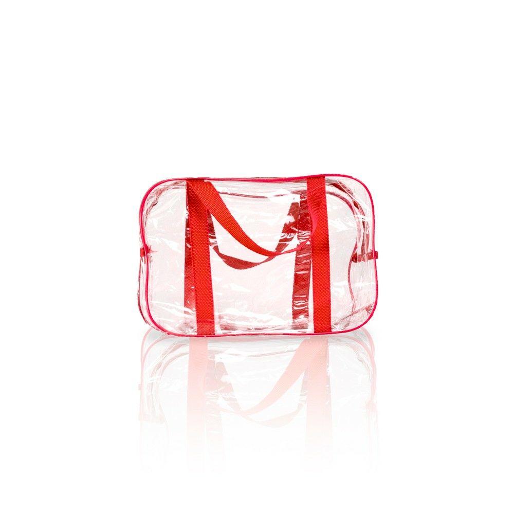 Маленька сумка прозора в пологовий будинок розмір 31х21х14 міцна і містка червона, 002К
