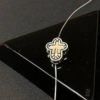 Намисто металеве "Хрест" 11х14 мм, колір Сталь