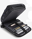 Рюкзак міський Bange BG-2517 USB-роз'єм вологостійкий дорожний для ноутбука 15,6 колір чорний 25л, фото 3