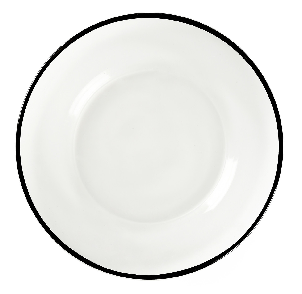 Тарілка підставна скляна REMY-DECOR Halo Glass Black Ø 33см кругла з чорним кантом на святковий стіл