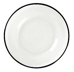 Тарілка підставна скляна REMY-DECOR Halo Glass Black Ø 33см кругла з чорним кантом на святковий стіл