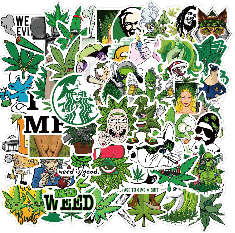 Стикерпак "Ганжа". Стикери, наклейки, набір (50 шт.) ABC