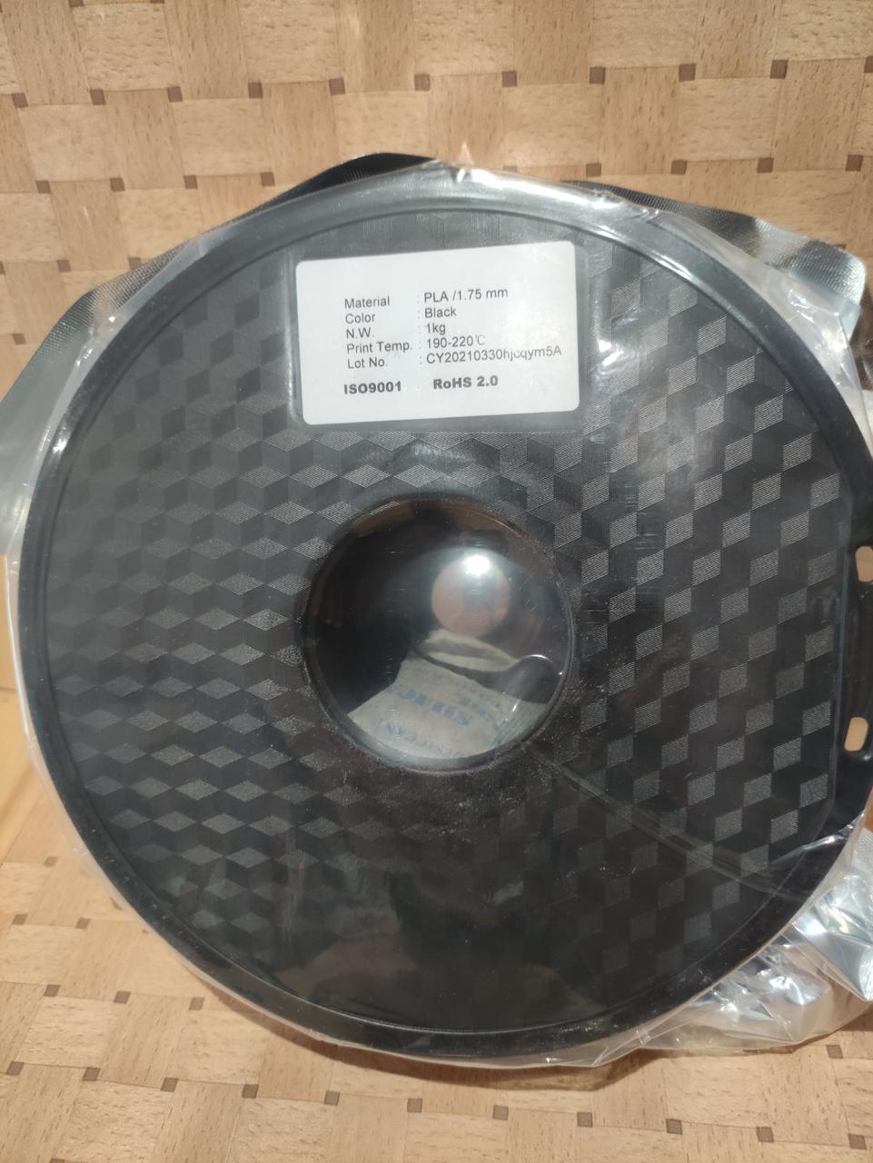 PLA пластик для 3D принтера цвет черный 1.75мм (340м 1кг), фото 1