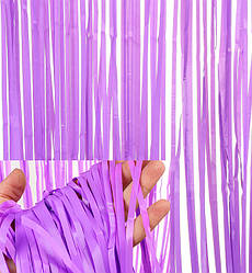 Шторка завіса з дощику для фотозони, 2х1 м, колір - purple macaron