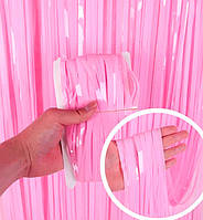 Шторка занавес из дождика для фотозоны, 2х1 м., цвет - pink