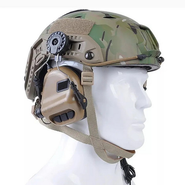 Навушники Активні стрільцеві на каску шолом Earmor M31H Coyote Brown