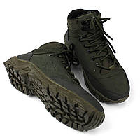 Берцы женские кожанные нубук на флисе цвет олива теплые зимние тактические военная обувь размер 40