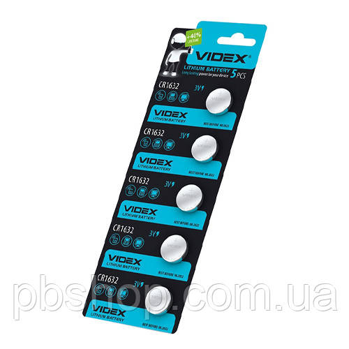 Батарейка таблетка 5шт CR1632 3В Videx, літій, фото 1