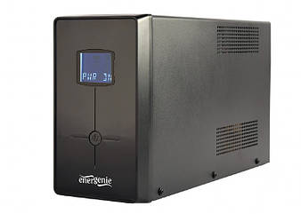 Блок безперебійного живлення EnerGenie EG-UPS-035 (LCD дисплей, USB порт, 2000VA, серія Pro, чорний колір)