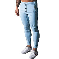 Спортивные штаны Lyft голубые с карманами на молнии