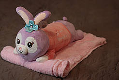 Новорічні подарунки: Плюшева іграшка плед кролик. Дитячий плед з іграшкою 3 в 1. Пледи-іграшки зайчик