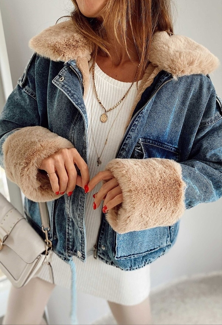 Купить Женская джинсовка с мехом 628, цена 1640 ₴ — Prom.ua (ID#1720064731)