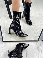 Женские демисезонные ботинки ShoesBand Черные натуральные кожаные наплак внутри кожподкладка 37 (24 см)