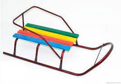 Гр Сани "Санта" КОЛЬОРОВІ, колір бордовий / З РУЧКОЮ /