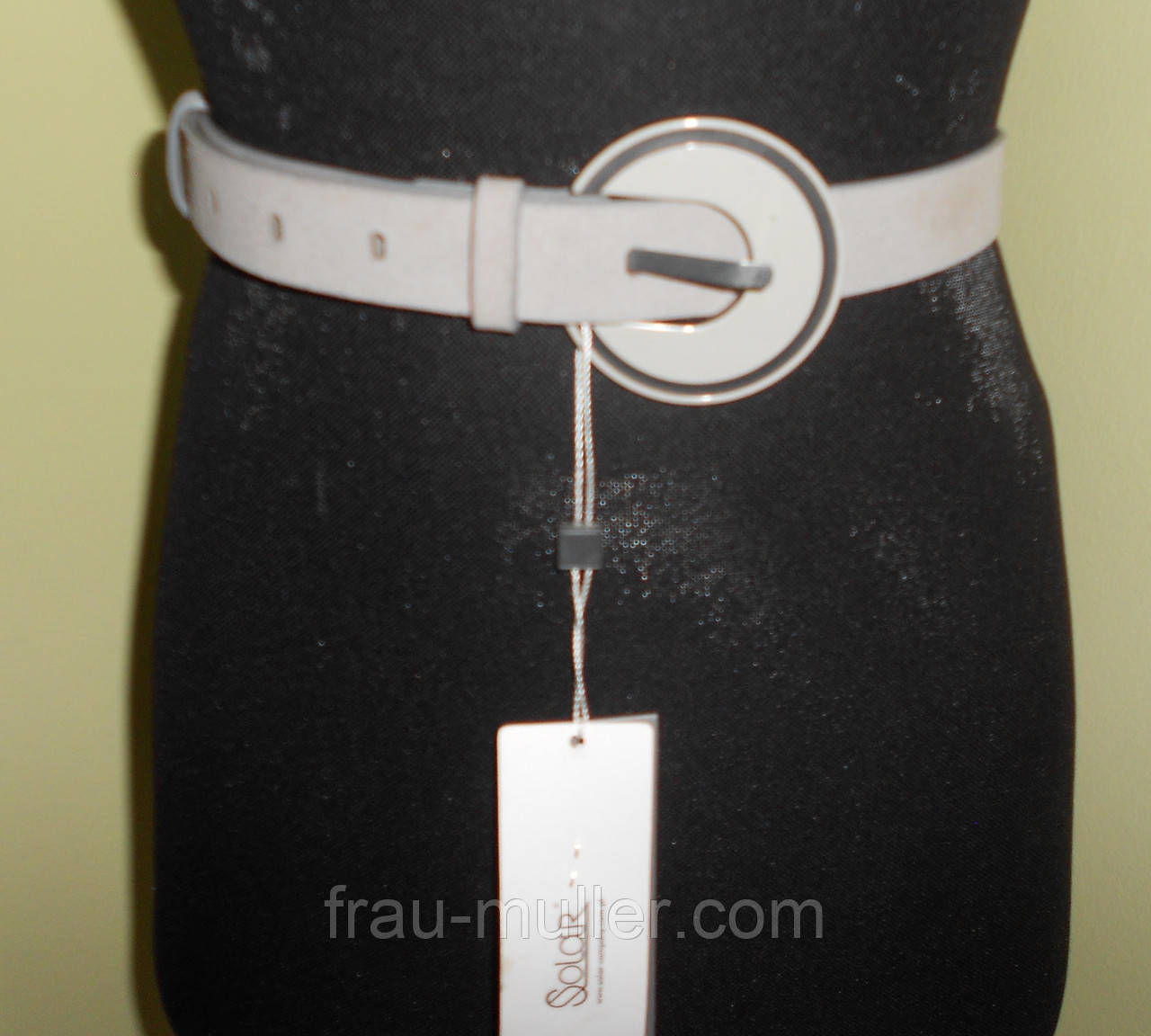 Модний жіночій пасок з пряжкою натуральна сіра замша Solar, фото 1