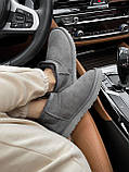 Уги жіночі UGG Ultra Mini Grey сірі міні короткі натуральний замш на хутрі стильні, фото 3