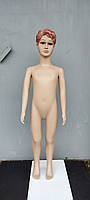 Детский телесный манекен с макияжем и прической в полный рост на подставке